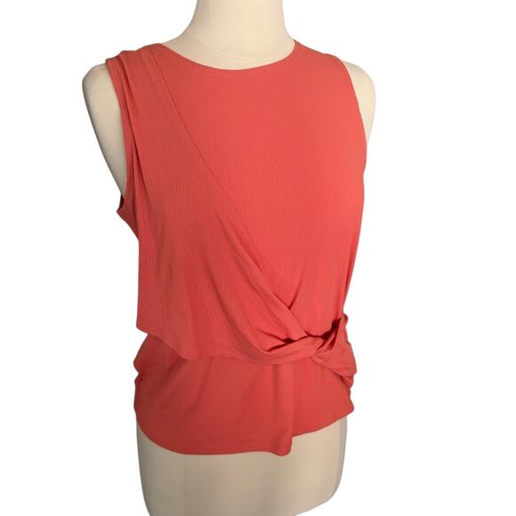 Tavi Noir NWT Synergy Twist Ribbed Tank Top Poppy Pink Lrg BalletCore Feminine - Picture 2 of 12